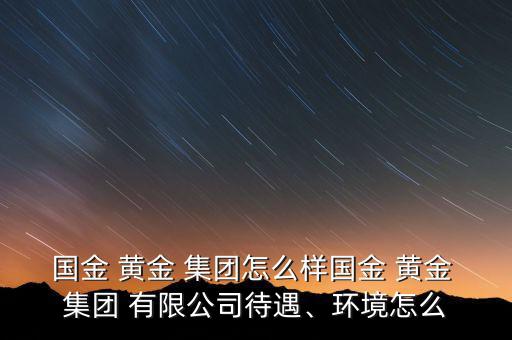 國金 黃金 集團怎么樣國金 黃金 集團 有限公司待遇、環(huán)境怎么