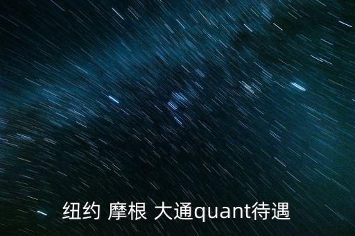 紐約 摩根 大通quant待遇