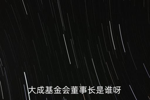 大成基金會(huì)董事長(zhǎng)是誰呀