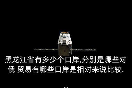 黑龍江省有多少個口岸,分別是哪些對俄 貿(mào)易有哪些口岸是相對來說比較...