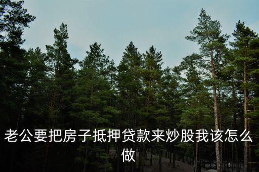 老公要把房子抵押貸款來(lái)炒股我該怎么做