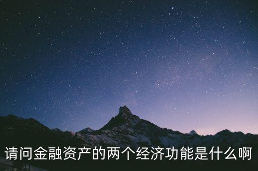 請問金融資產(chǎn)的兩個經(jīng)濟功能是什么啊