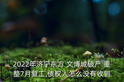 2022年濟(jì)寧東方 文博城破產(chǎn) 重整7月復(fù)工,債權(quán)人怎么沒有收到