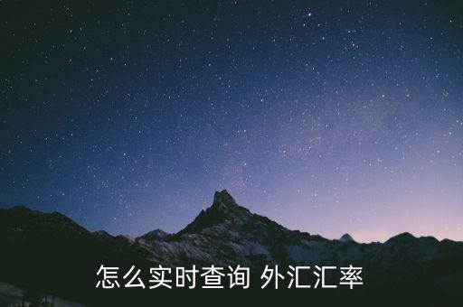 怎么實時查詢 外匯匯率