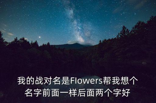 石油戰(zhàn)對的名字什么好，我的戰(zhàn)對名是FIowers幫我想個名字前面一樣后面兩個字好