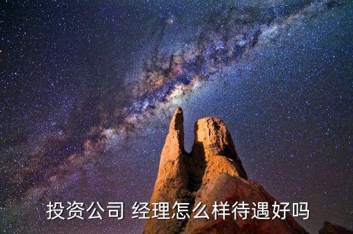  投資公司 經(jīng)理怎么樣待遇好嗎