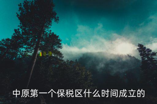 新泰保稅區(qū)什么時間投建，中原第一個保稅區(qū)什么時間成立的