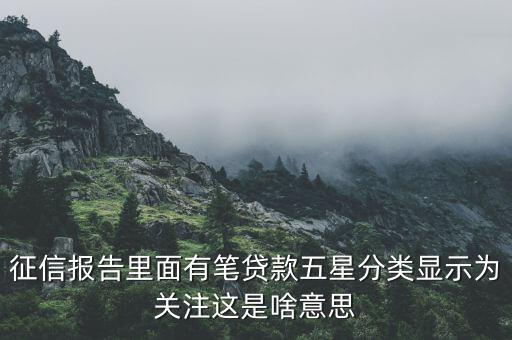 什么叫信用關注，征信報告里面有筆貸款五星分類顯示為關注這是啥意思