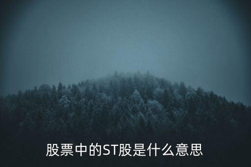 股票中的ST股是什么意思