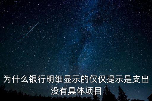 為什么銀行明細(xì)顯示的僅僅提示是支出沒有具體項目