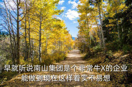 早就聽(tīng)說(shuō)南山集團(tuán)是個(gè)非常牛X的企業(yè)能做到現(xiàn)在這樣著實(shí)不易想