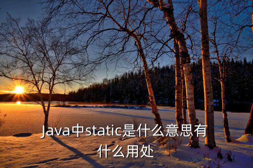 中翌靜態(tài)是什么，Java中static是什么意思有什么用處