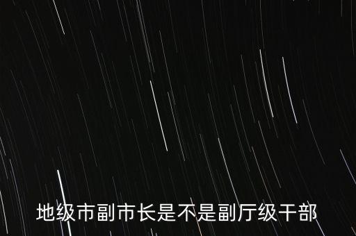 地級市副市長是不是副廳級干部