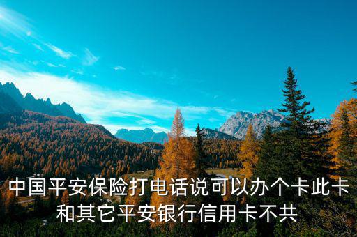 中國平安保險打電話說可以辦個卡此卡和其它平安銀行信用卡不共