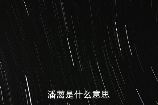 背蘺是什么意思，潘蘺是什么意思