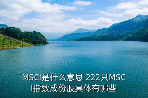 MSCI是什么意思 222只MSCI指數(shù)成份股具體有哪些