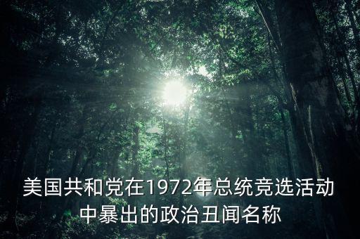 美國共和黨在1972年總統(tǒng)競選活動中暴出的政治丑聞名稱