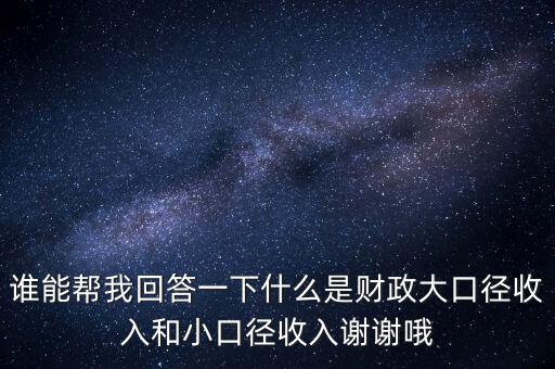 財務(wù)口徑是什么，誰能幫我回答一下什么是財政大口徑收入和小口徑收入謝謝哦