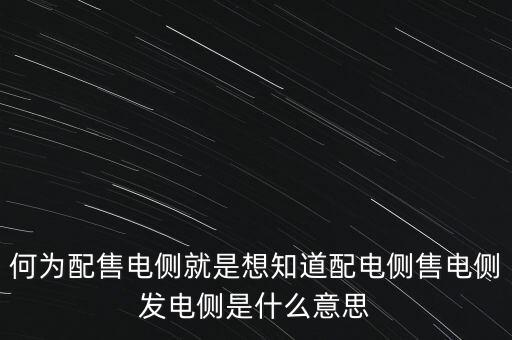 什么是發(fā)電側(cè)，發(fā)電側(cè)和變電側(cè)的側(cè)是什么意思啊