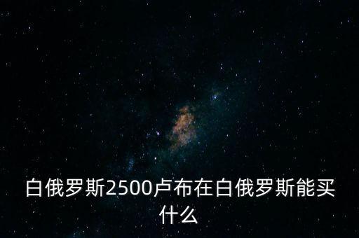 白俄羅斯2500盧布在白俄羅斯能買什么