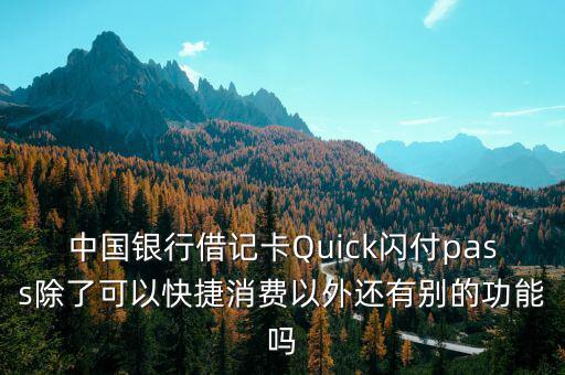 中國銀行借記卡Quick閃付pass除了可以快捷消費以外還有別的功能嗎