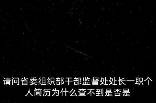 請(qǐng)問(wèn)省委組織部干部監(jiān)督處處長(zhǎng)一職個(gè)人簡(jiǎn)歷為什么查不到是否是