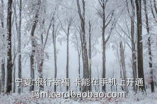  寧夏 銀行幸福 卡能在手機(jī)上開通嗎m.cardbaobao.com