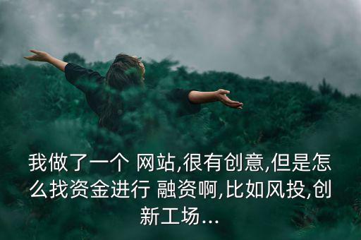 我做了一個 網(wǎng)站,很有創(chuàng)意,但是怎么找資金進行 融資啊,比如風(fēng)投,創(chuàng)新工場...