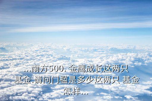 ...南方500. 金鷹成長(zhǎng)這兩只 基金.請(qǐng)問(wèn)門(mén)檻是多少這兩只 基金怎樣...