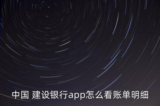 中國 建設銀行app怎么看賬單明細