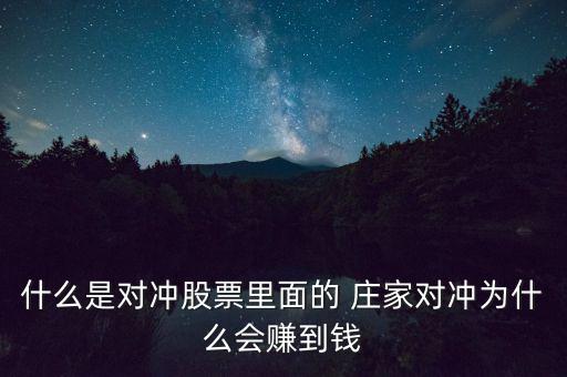 什么是對(duì)沖股票里面的 莊家對(duì)沖為什么會(huì)賺到錢