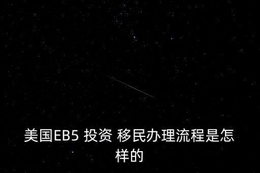 美國EB5 投資 移民辦理流程是怎樣的