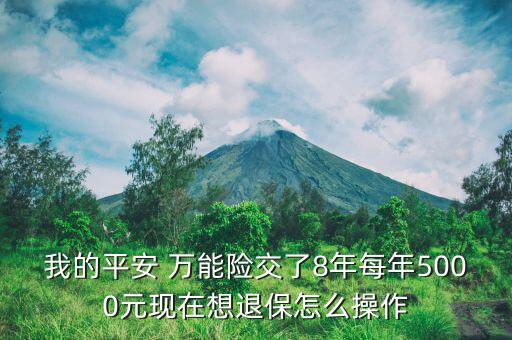 我的平安 萬(wàn)能險(xiǎn)交了8年每年5000元現(xiàn)在想退保怎么操作