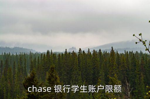 chase 銀行學(xué)生賬戶限額