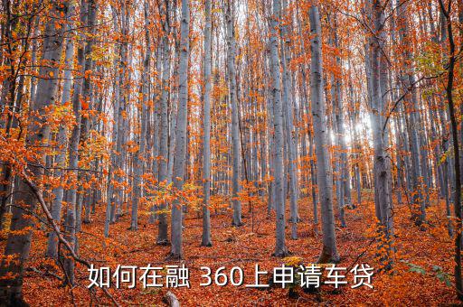 如何在融 360上申請(qǐng)車貸