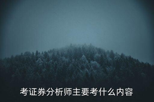 證券分析師考什么，證券分析師考試內(nèi)容是什么