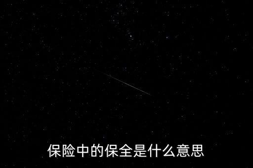 保險保全是什么，保險中的保全是什么意思