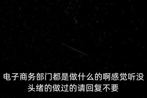 電商部是做什么，電商部是做什么的