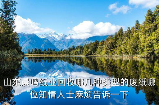 山東晨鳴紙業(yè)回收哪幾種類型的廢紙哪位知情人士麻煩告訴一下