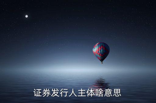 什么是股票發(fā)行人，發(fā)行人的概念是什么