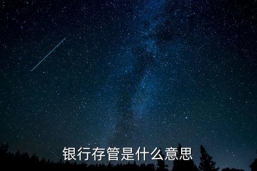 銀行存管是什么意思