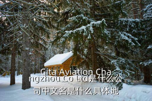 Gita Aviation Changzhou Co Ltd是什么公司中文名是什么具體地