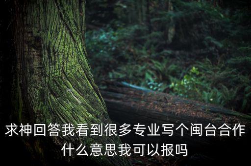 求神回答我看到很多專業(yè)寫個閩臺合作什么意思我可以報嗎