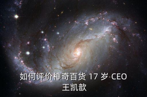 如何評價(jià)神奇百貨 17 歲 CEO 王凱歆