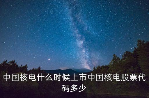 中國核電什么時(shí)候上市中國核電股票代碼多少