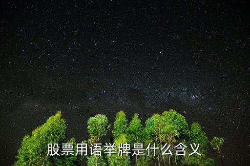 股票用語舉牌是什么含義