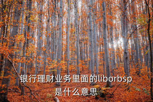 銀行理財業(yè)務(wù)里面的liborbsp是什么意思