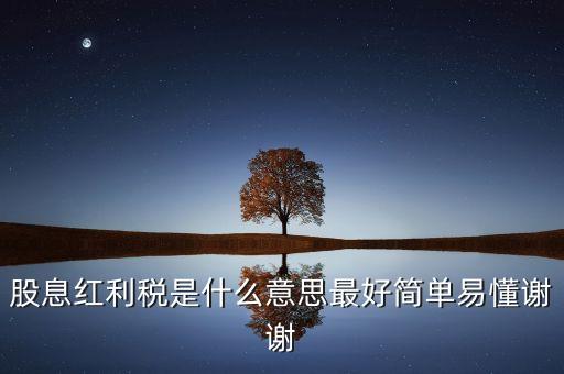 新的股息稅是什么意思，股息紅利稅是什么意思最好簡(jiǎn)單易懂謝謝