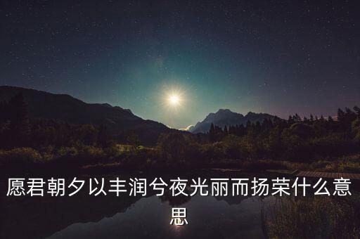 望風(fēng)而什么，愿君朝夕以豐潤兮夜光麗而揚(yáng)榮什么意思