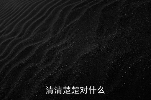 明明白白的什么，清清楚楚對什么